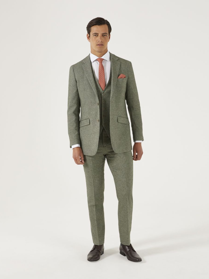 Sage Jude 2piece Tweed Herringbone Suit