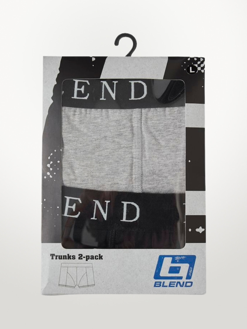 Black/Grey Blend Trunk Style Boxers - 2 Pack