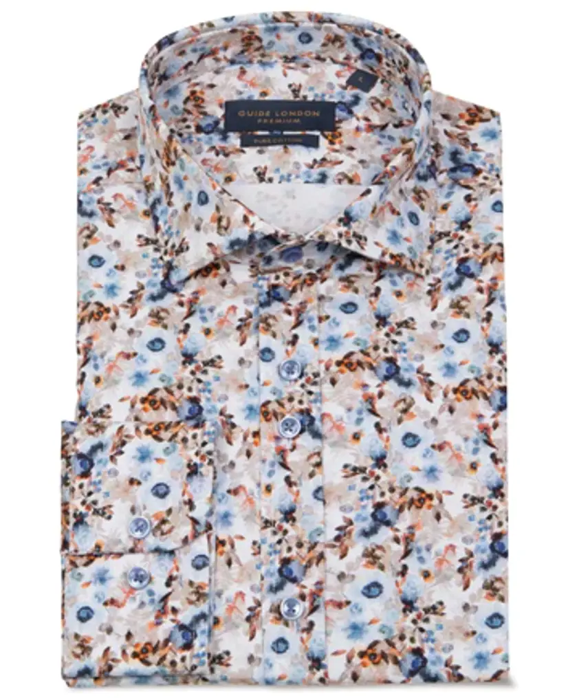 Multi-colour Long Sleeve Cotton Floral Shirt