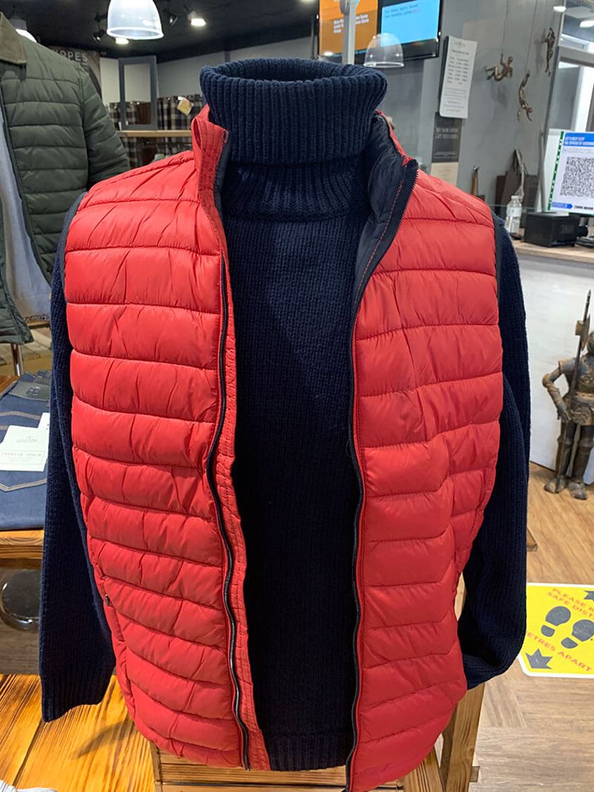 Red Winter Quilted Gilet