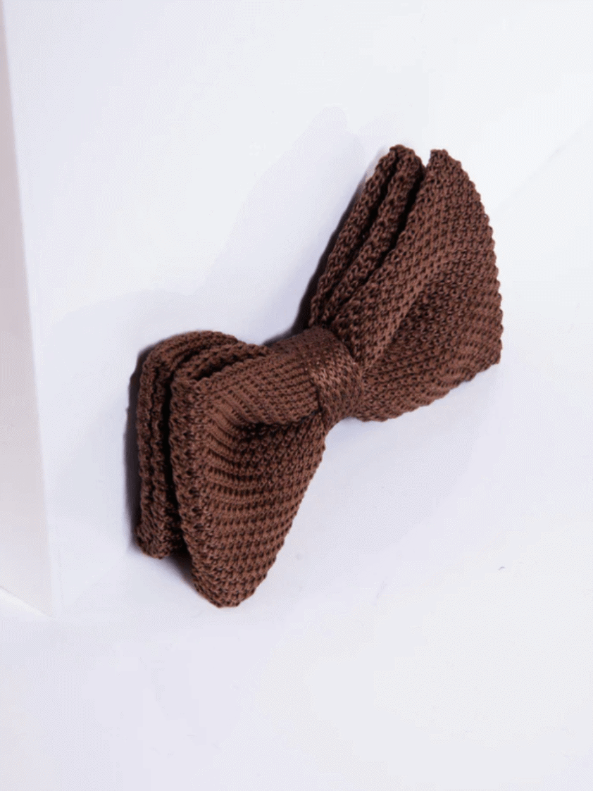 Brown Knitted Bowtie