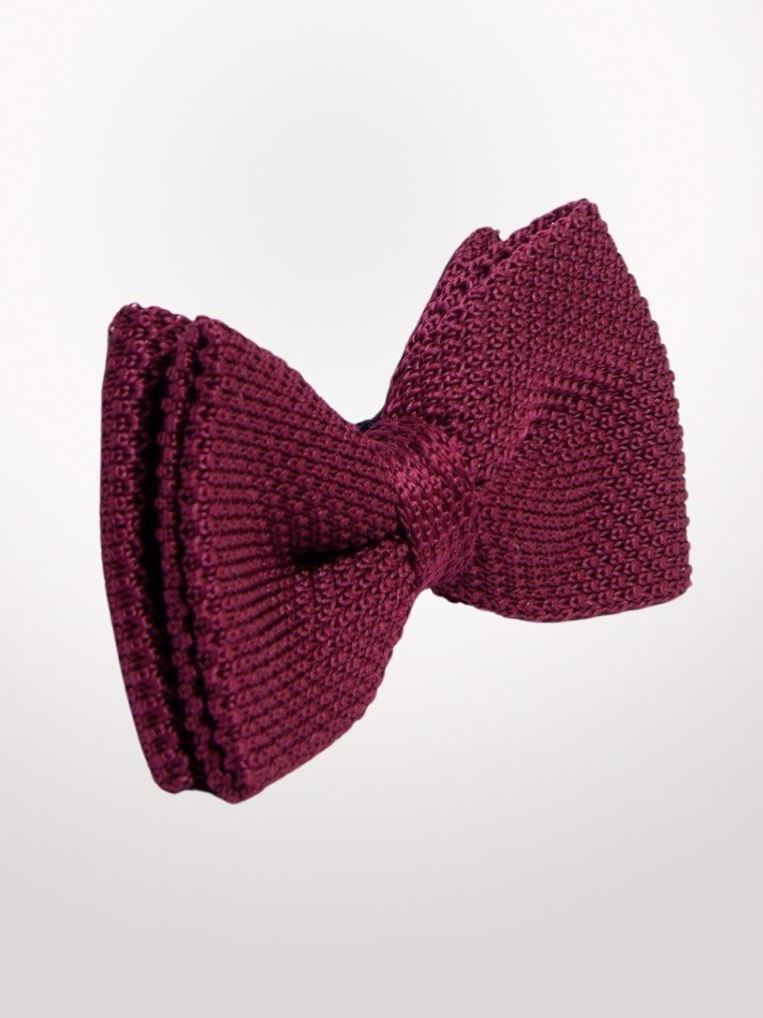 Wine Knitted Bowtie