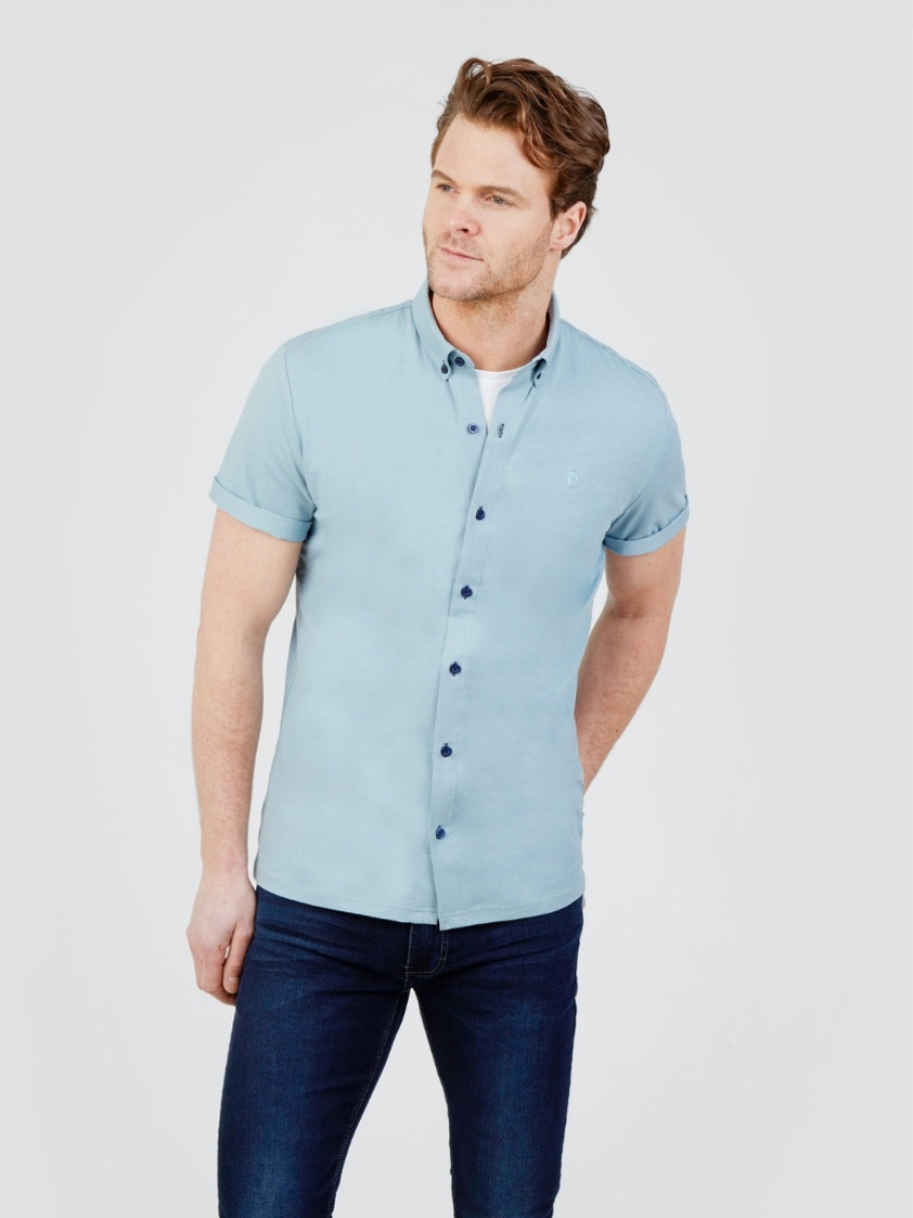 Pale Blue Beck Short Sleeve Jersey Shirt