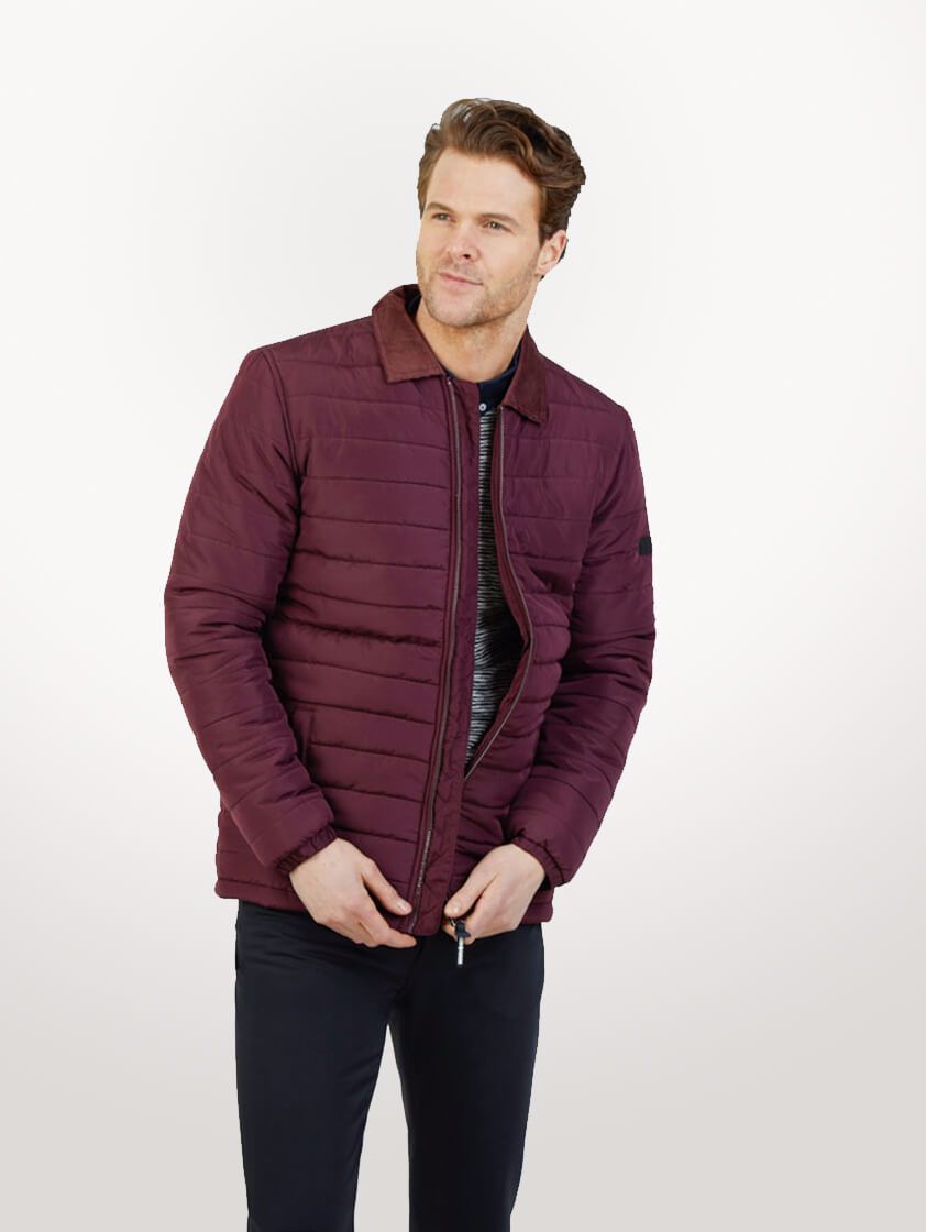 Burgundy Roman Quilted Jacket
