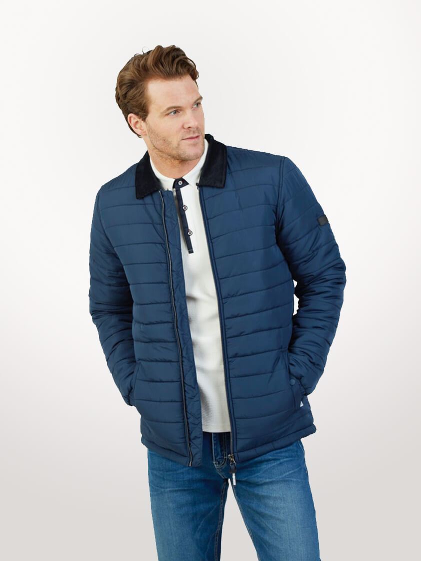 Navy Roman Quilted Jacket