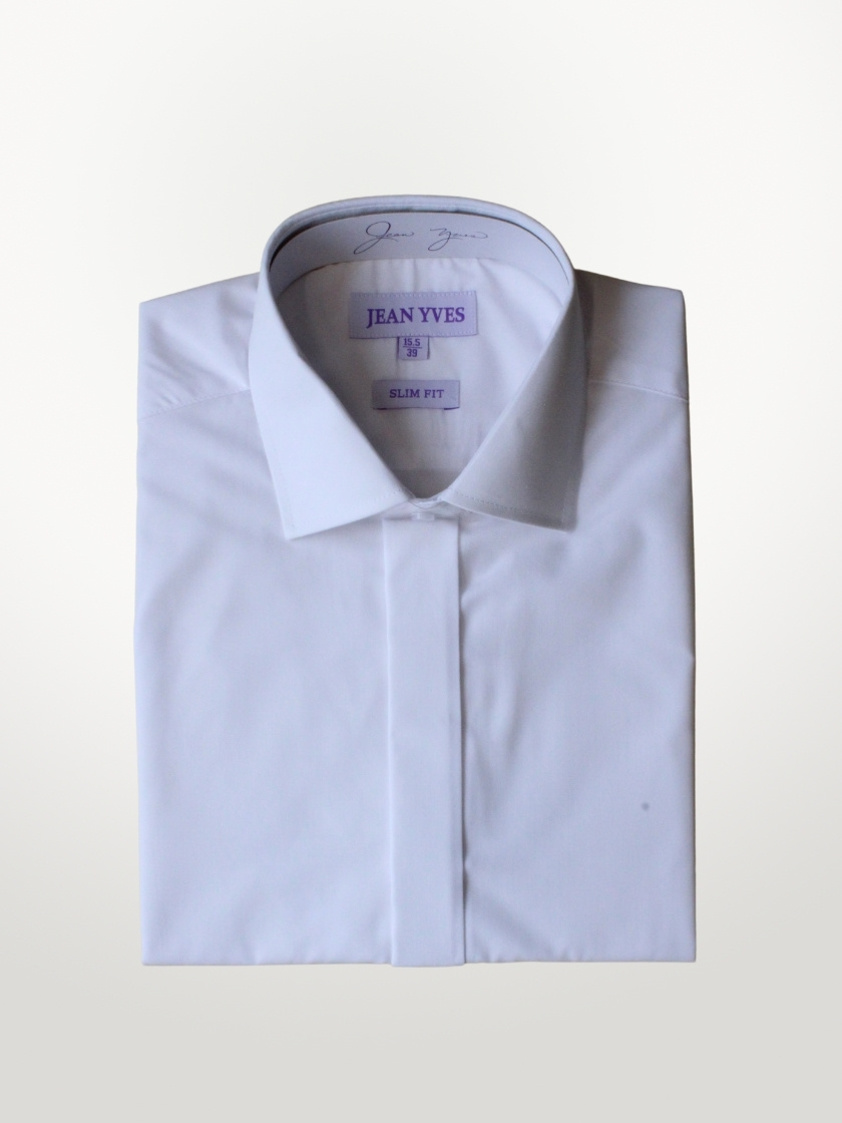 White Jean Yves Slim Fit Standard Collar Shirt