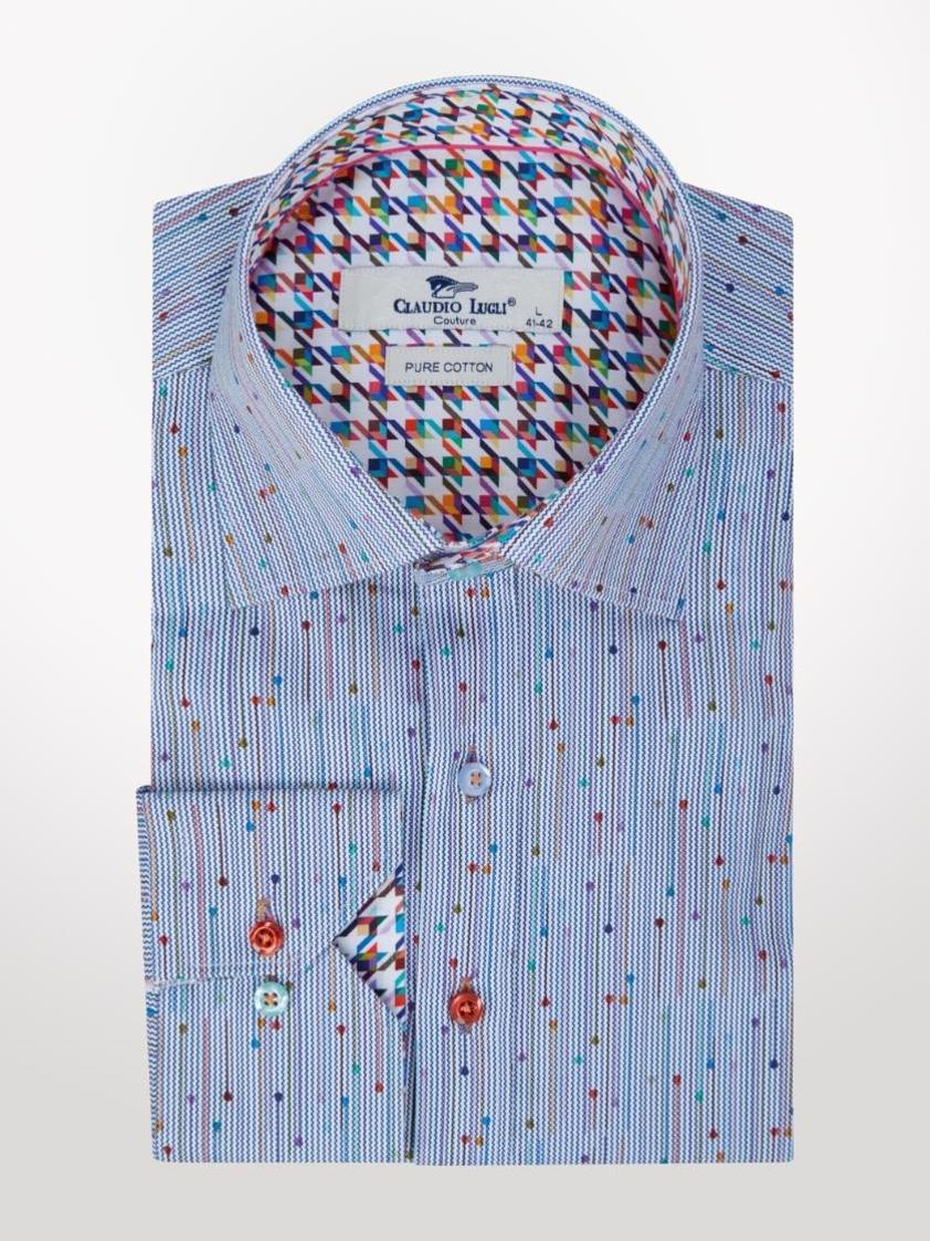Multi-colour Long Sleeve Stripe Squiggle Shirt