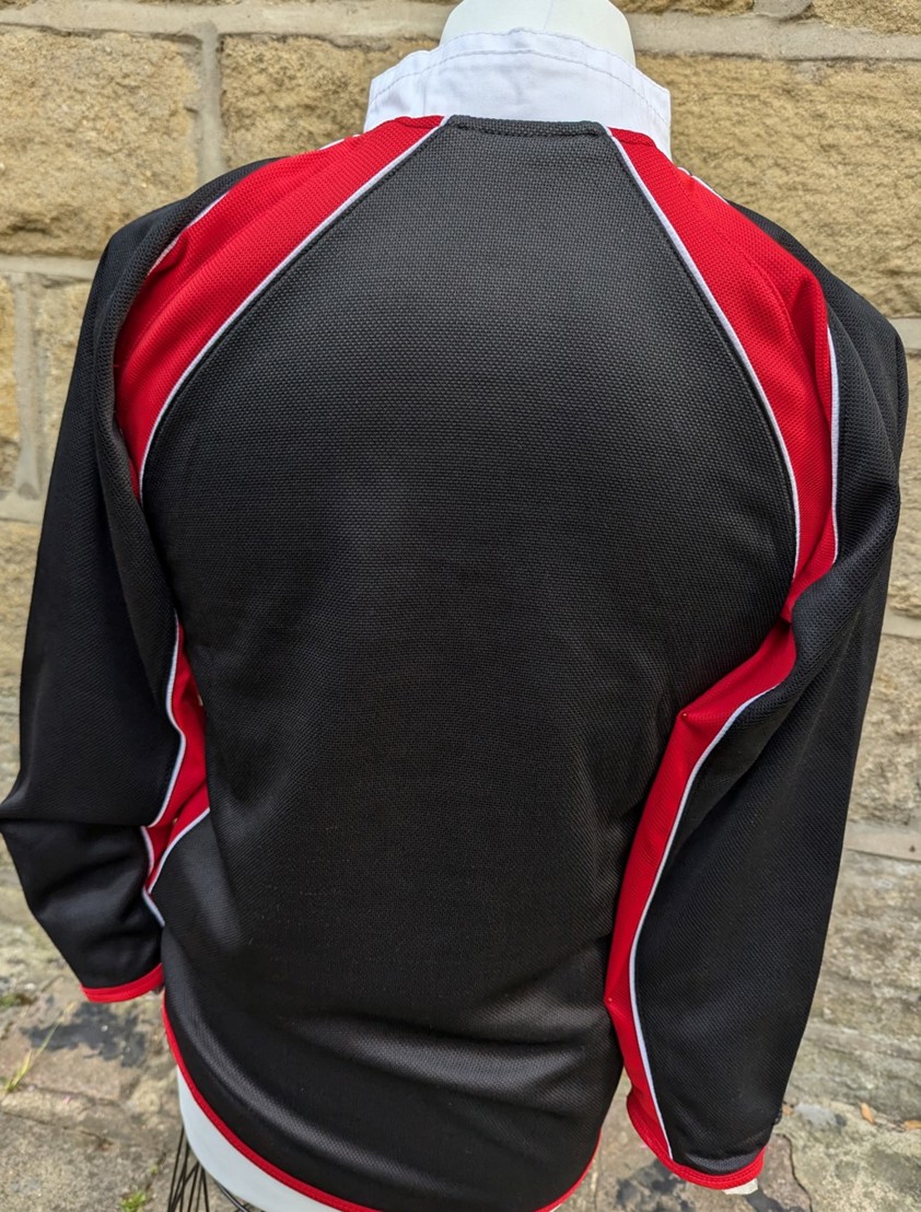 Light Scarlet/Black/White Ilkley Grammar School Rugby Shirt 34-44" Chest