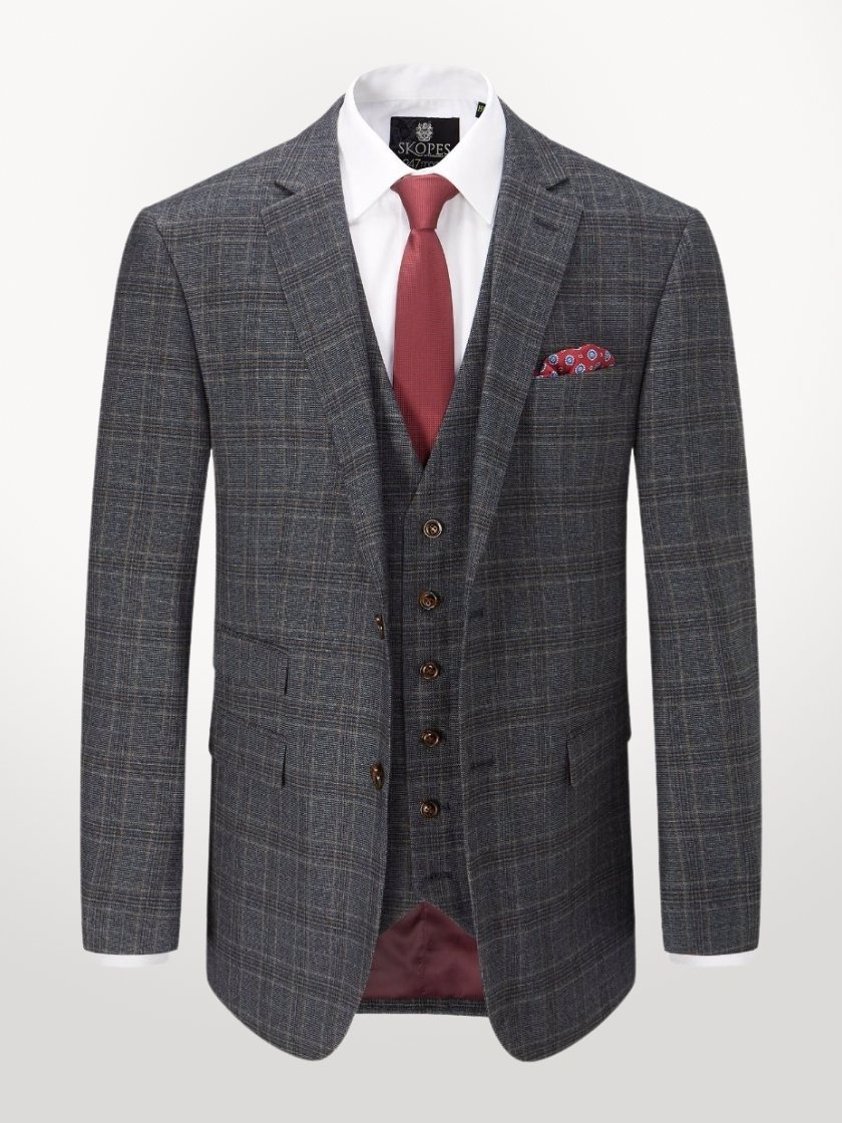 Charcoal Stelling Check Tailored Suit