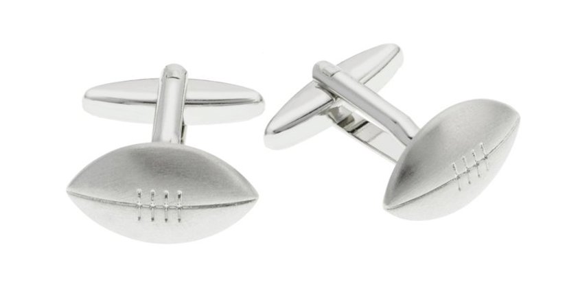 Brushed Rugby Ball Cufflinks