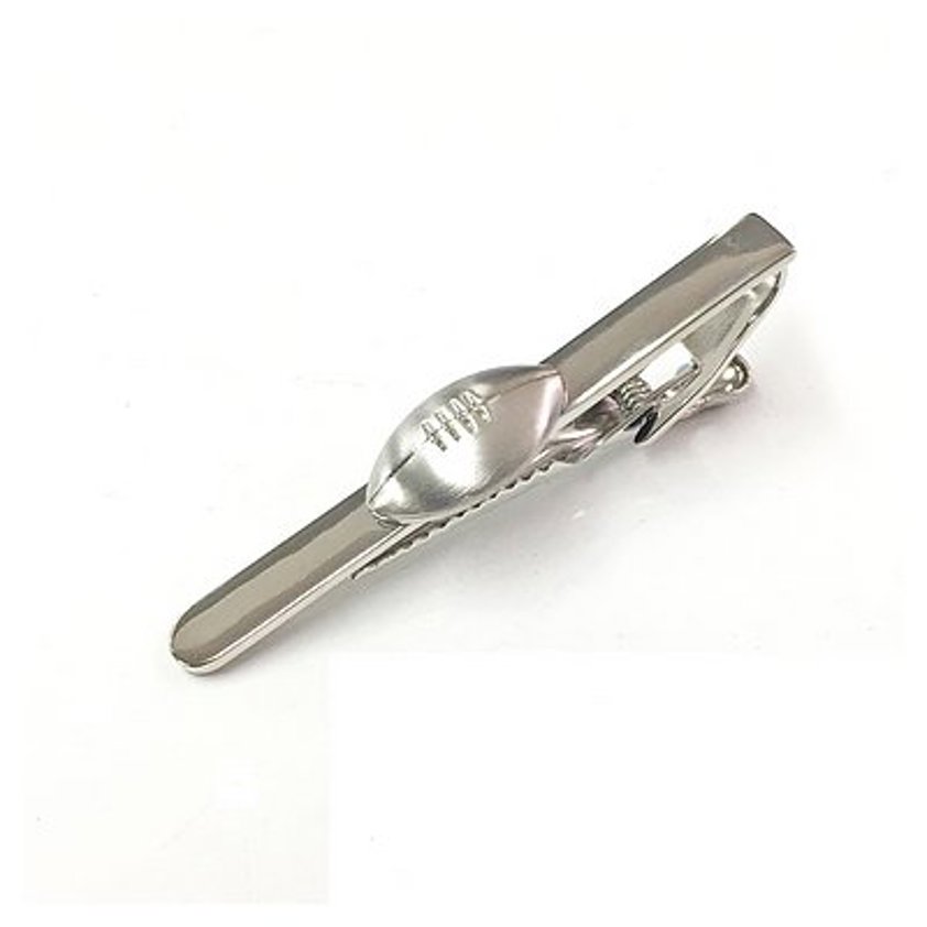 Brushed Rugby Ball Tie Clip