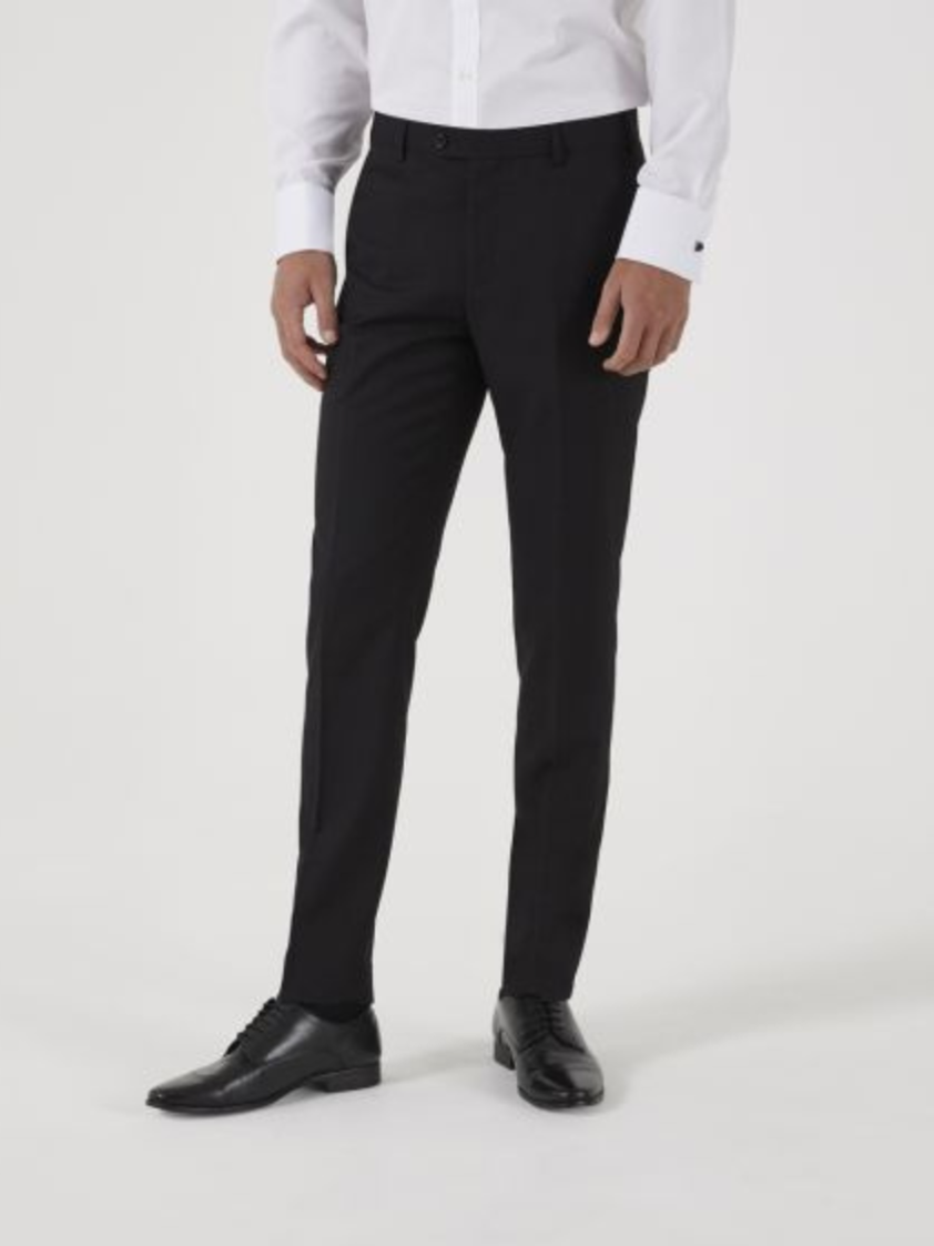 Black Milan II Slim Fit Black Trousers