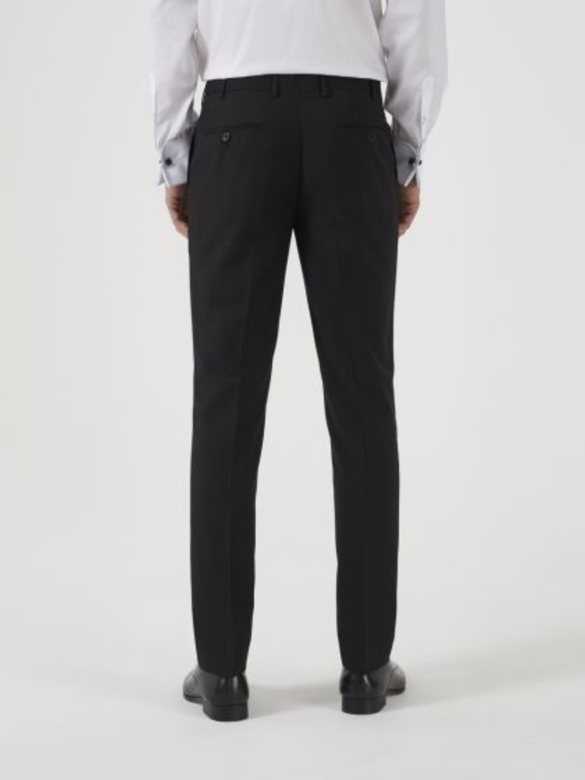 Black Milan II Slim Fit Black Trousers