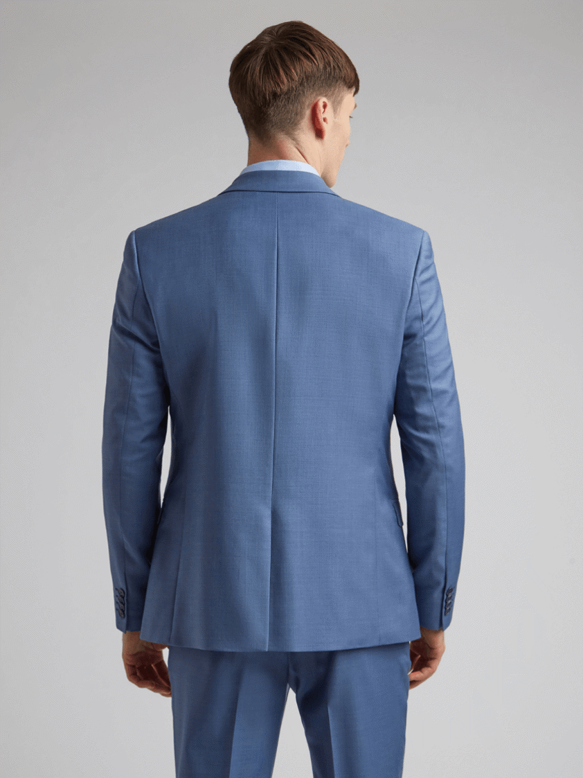 Smoke Blue Italian 3231 Wool Slim Fit Light Jacket