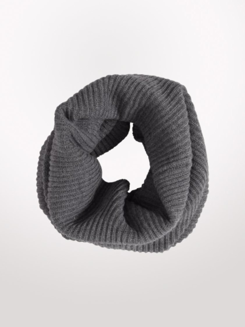 Grey Blend Knitted Snood Scarf