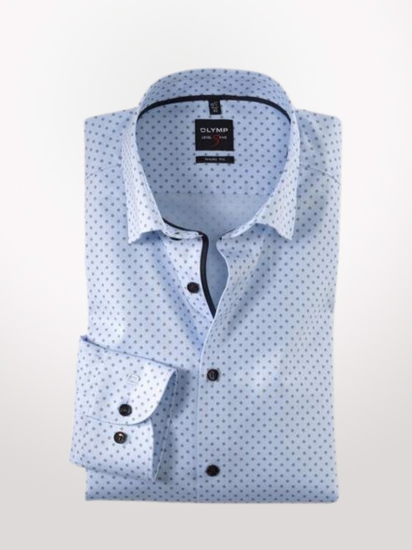 Sky Olymp Slim Fit Geometric Patterned Shirt