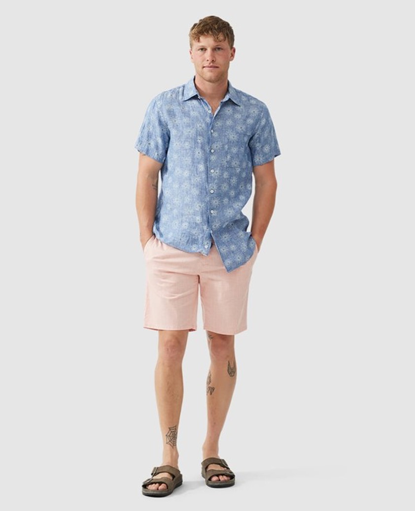 Chambray Carleton Floral Sports Fit SS Shirt