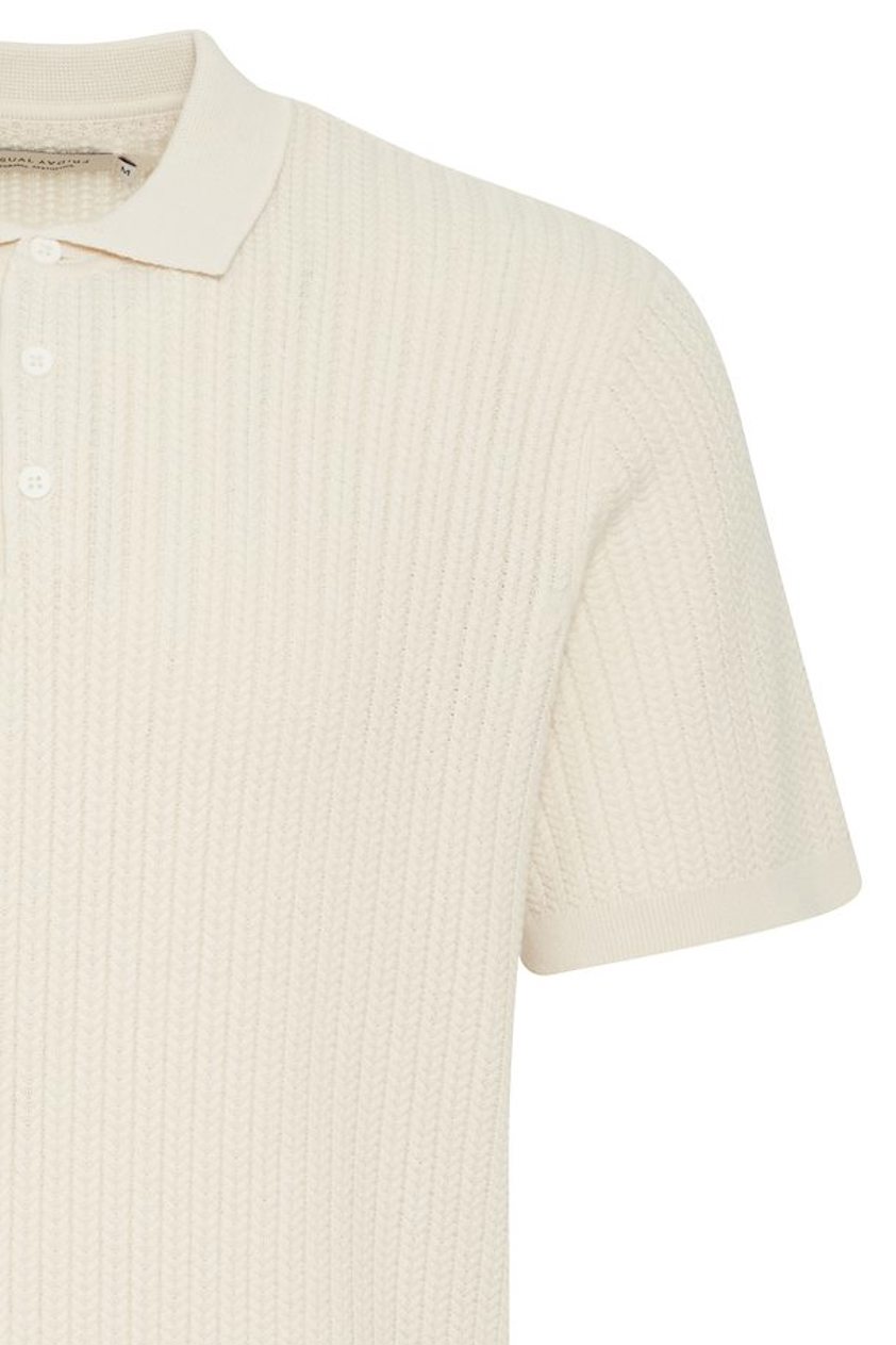Bleached Sand CFKARK Knitted Polo Pullover