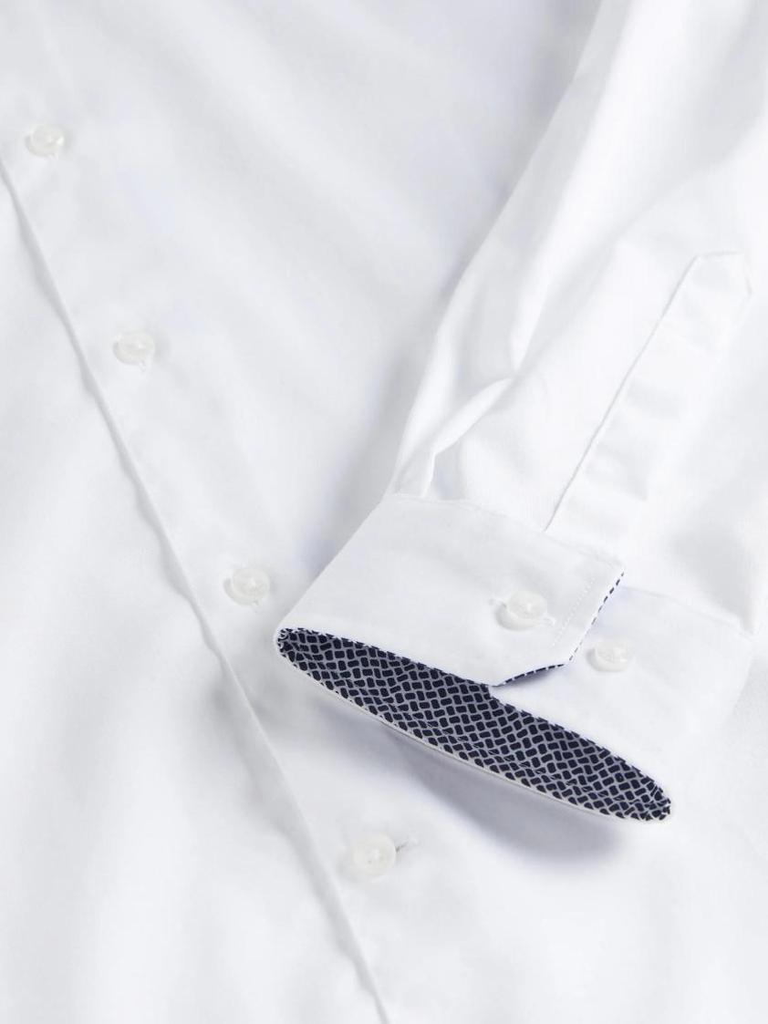 White Holmess Core Stretch Slim Shirt