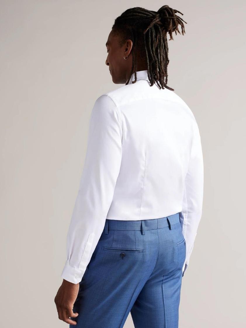 White Holmess Core Stretch Slim Shirt