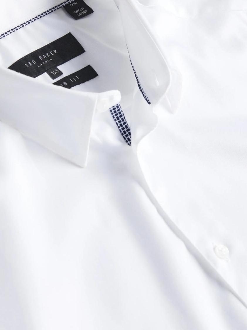 White Holmess Core Stretch Slim Shirt