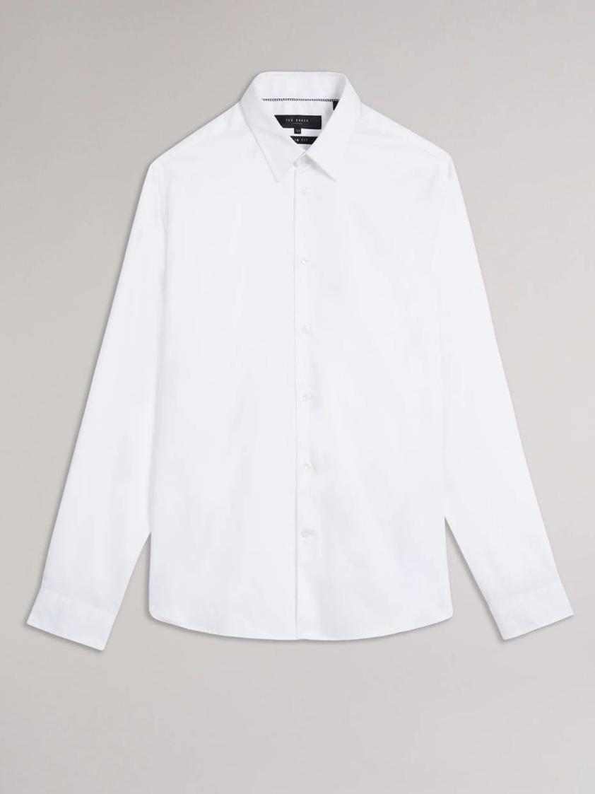 White Holmess Core Stretch Slim Shirt