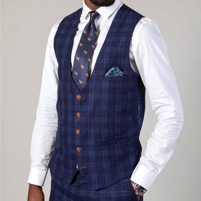 Blue Chigwell Tweed Three Piece Suit