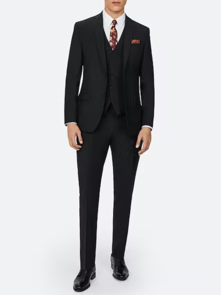 Black Panama Three Piece Suit