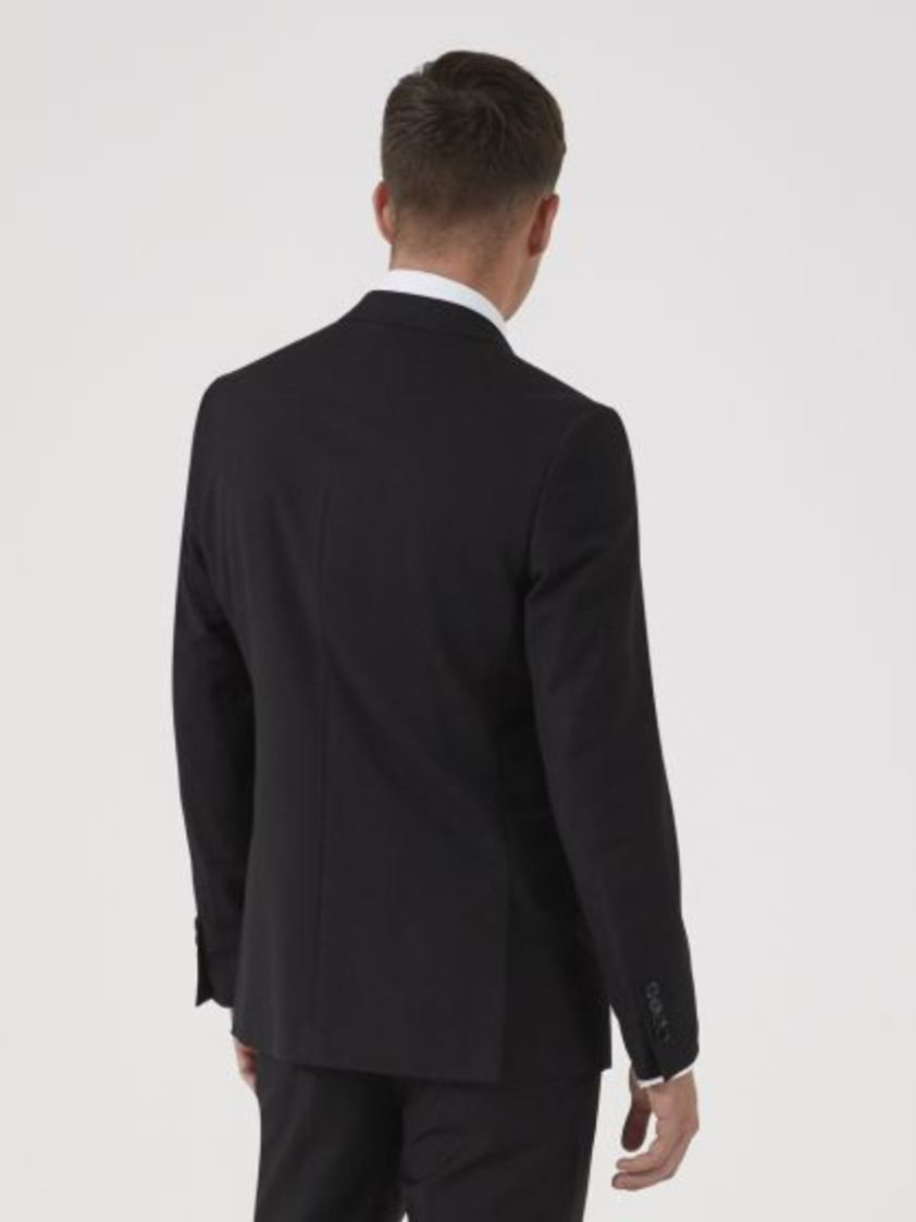 Black Milan II Slim Fit Black Jacket