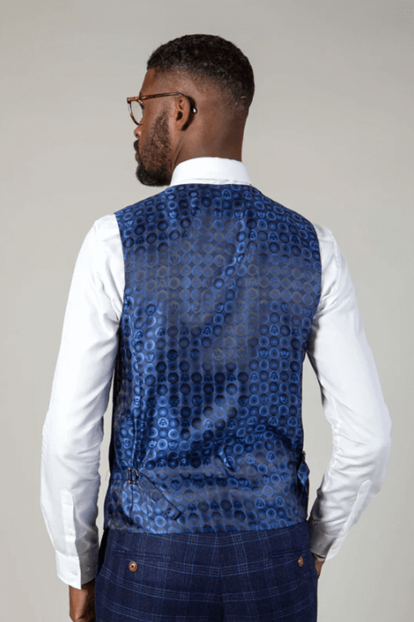 Blue Chigwell Tweed Blue Waistcoat