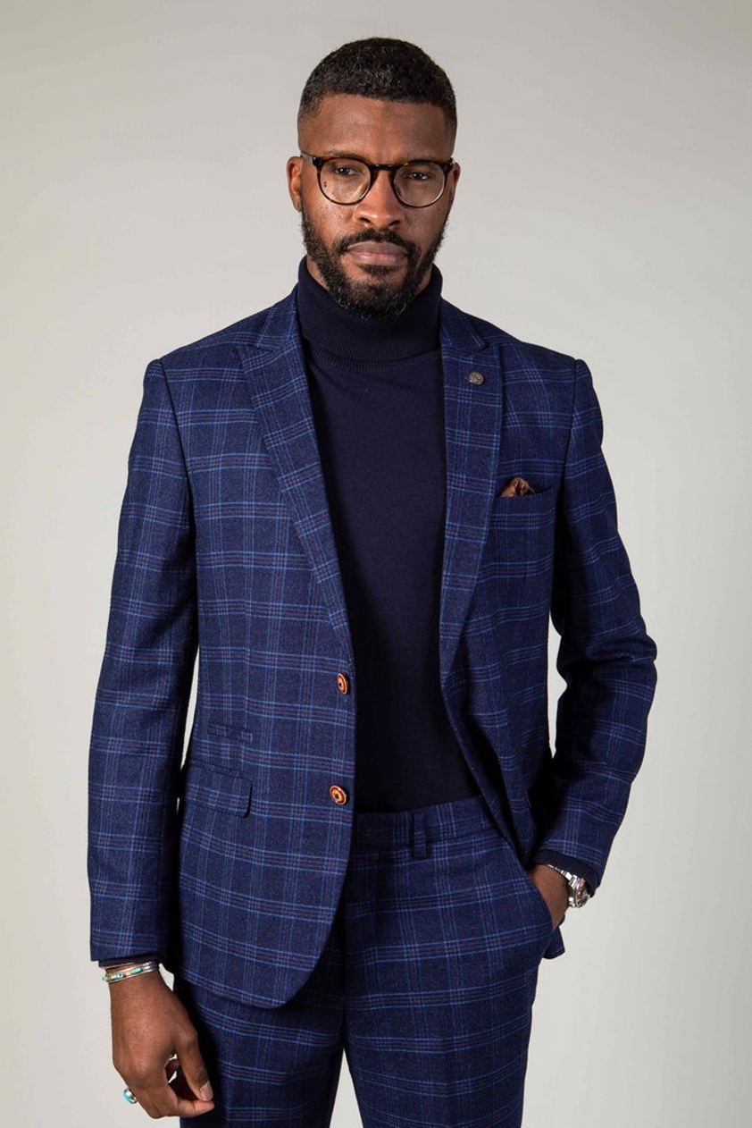 Blue Chigwell Tweed Blue Waistcoat