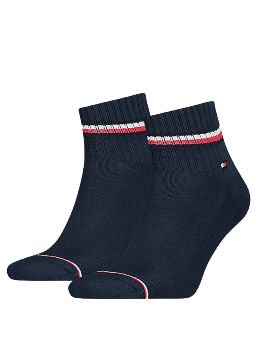 White Tommy Hilfilger Men Iconic Socks 2 Pack