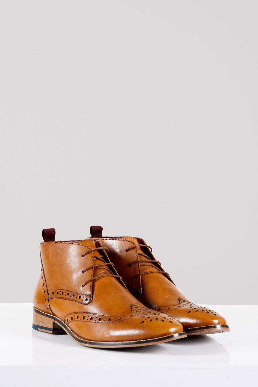 Tan Oxford Leather Boots