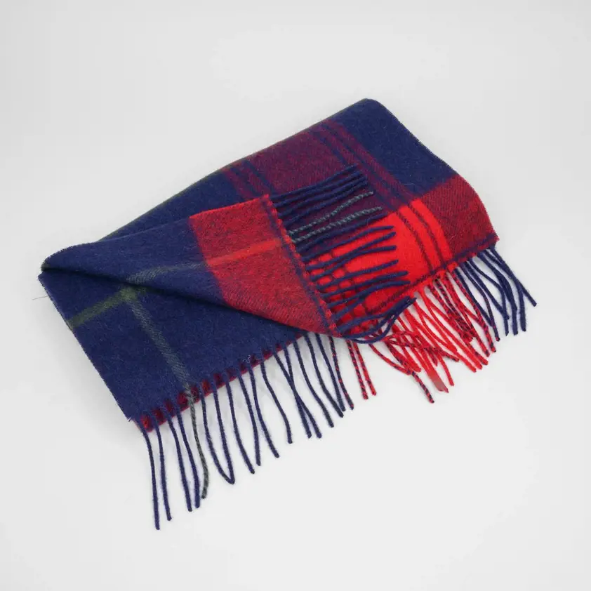 Red Fell Check Woollen Scarf