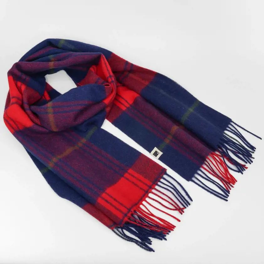 Red Fell Check Woollen Scarf