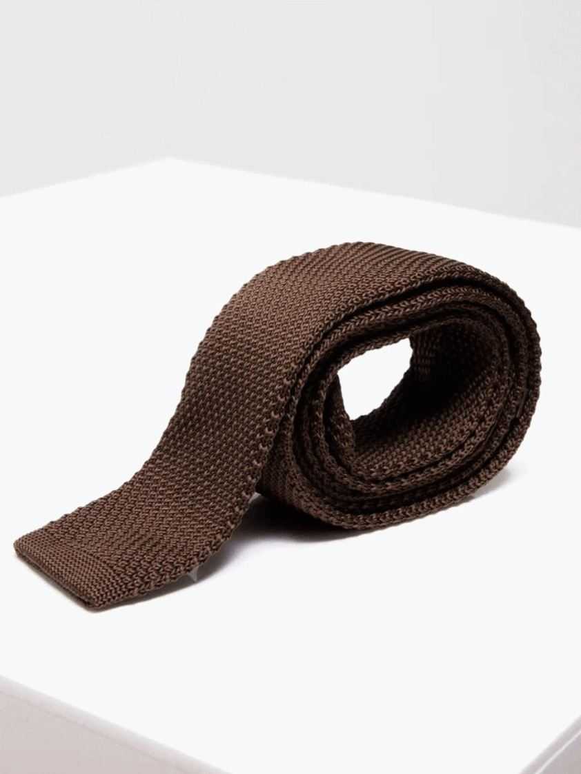 Olive Knitted  Tie