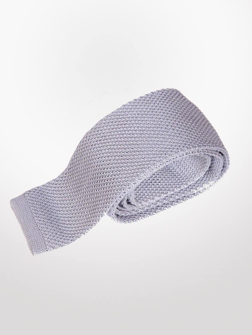 Silver Knitted  Tie
