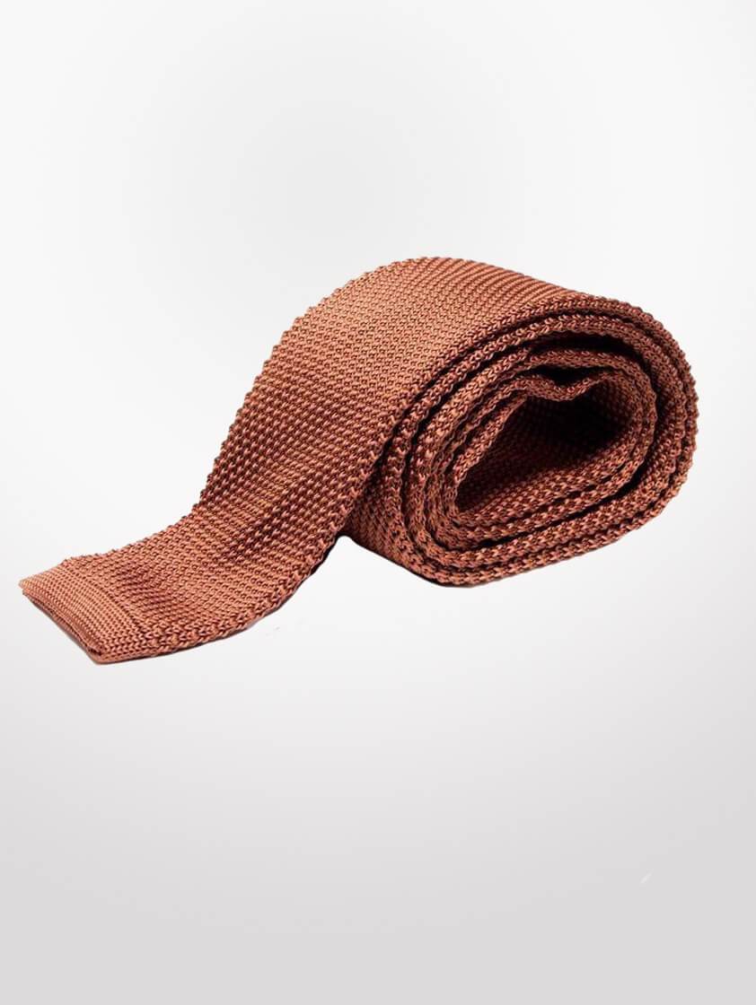 Rust Knitted  Tie