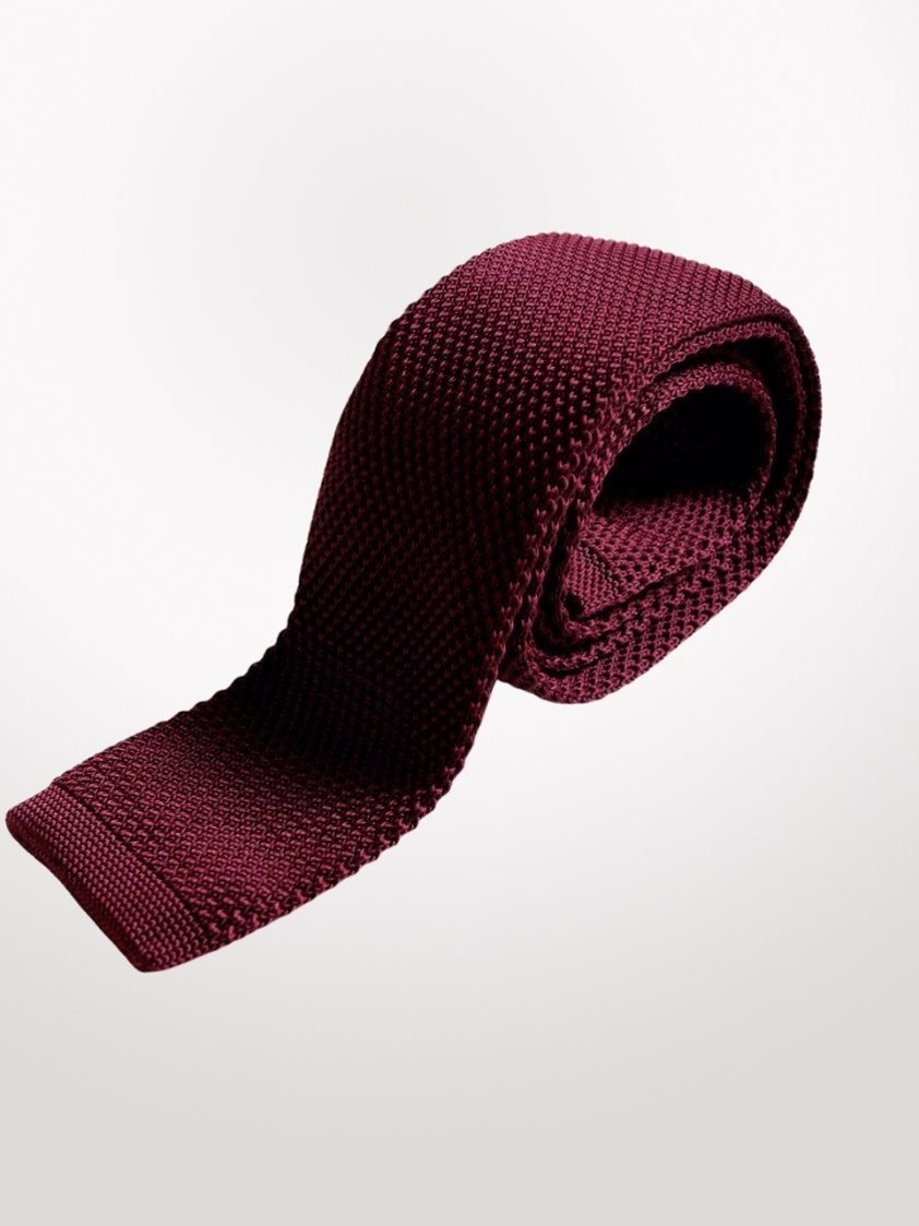 Wine Knitted  Tie