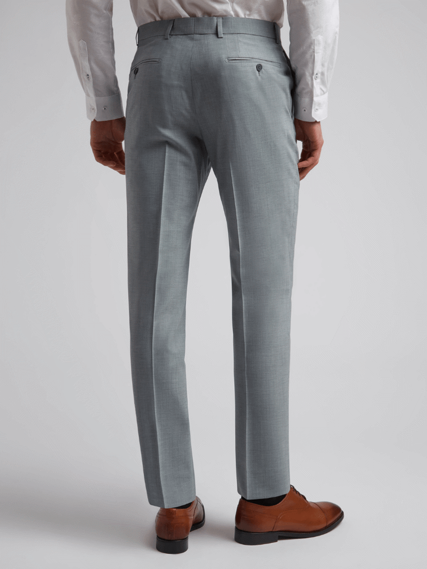 Seafoam Italian 3232 Wool Slim Fit Light Trousers