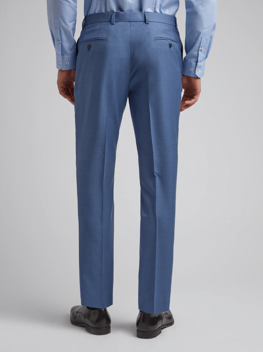 Smoke Blue Italian 3232 Wool Slim Fit Light Trousers