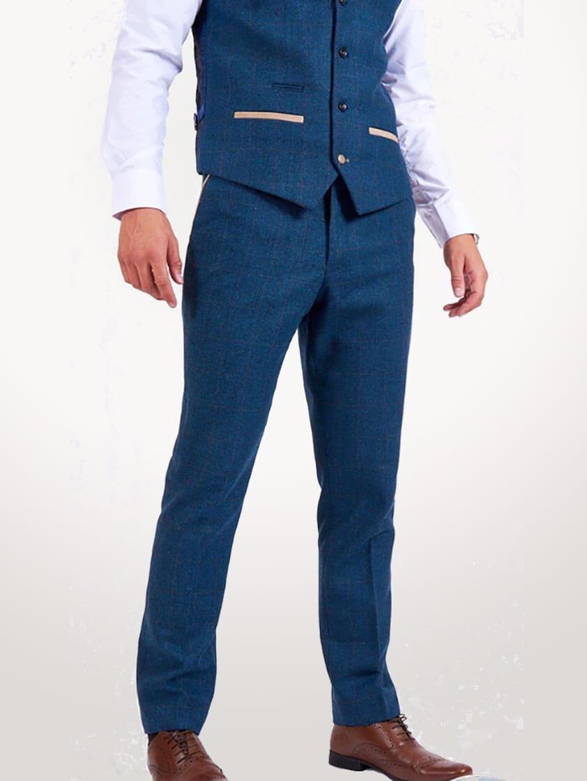 Blue Dion Tweed Check Trousers