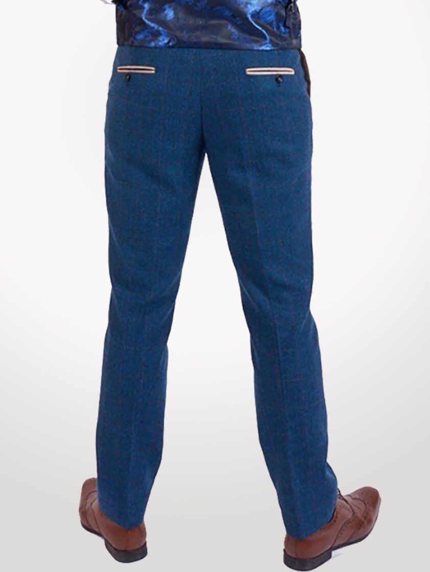 Blue Dion Tweed Check Trousers