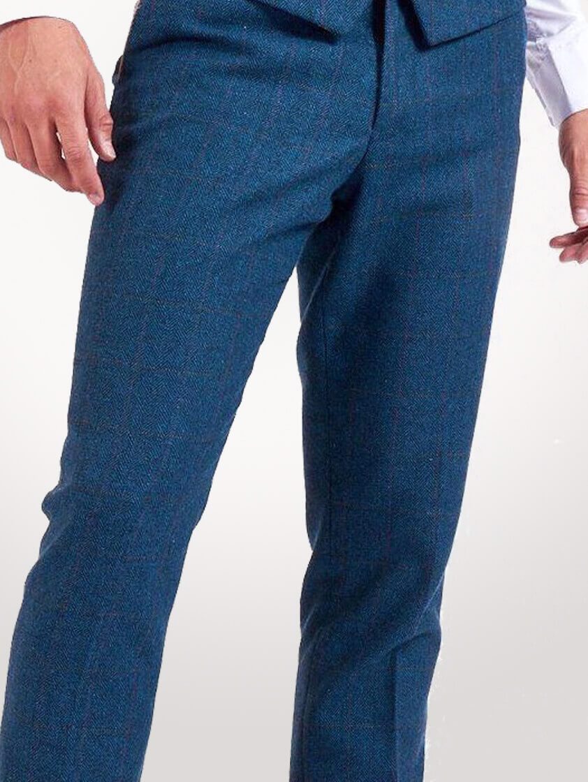 Blue Dion Tweed Check Trousers