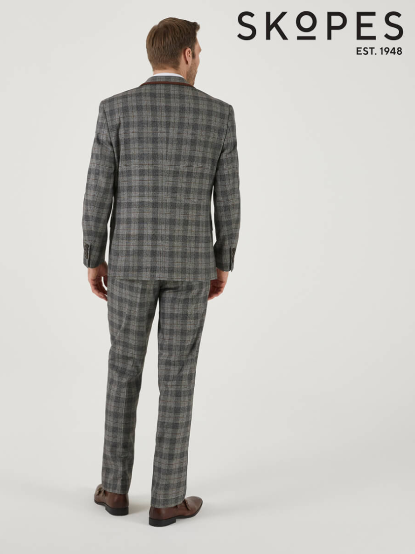 Grey/Brown 3 piece Tatton Suit