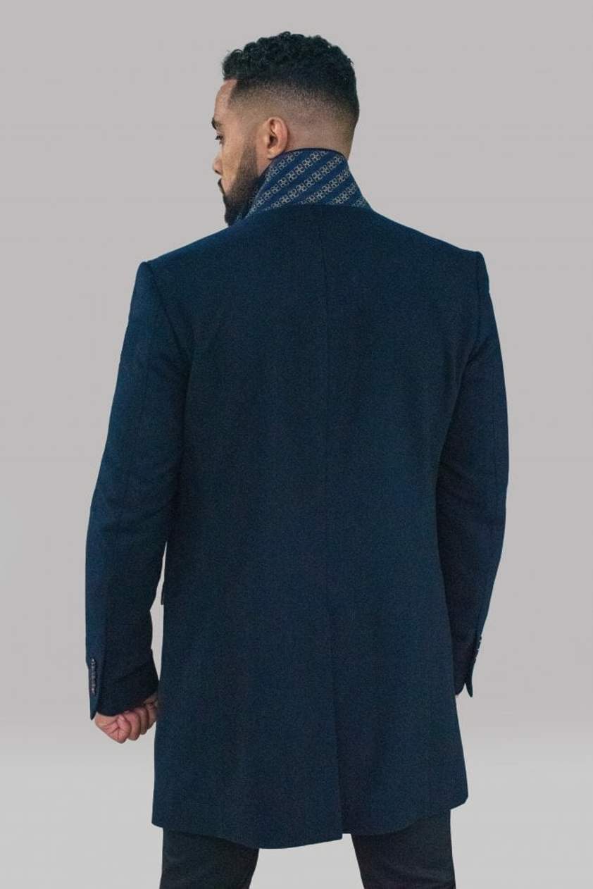 Navy Roman Three Quarter Length Coat