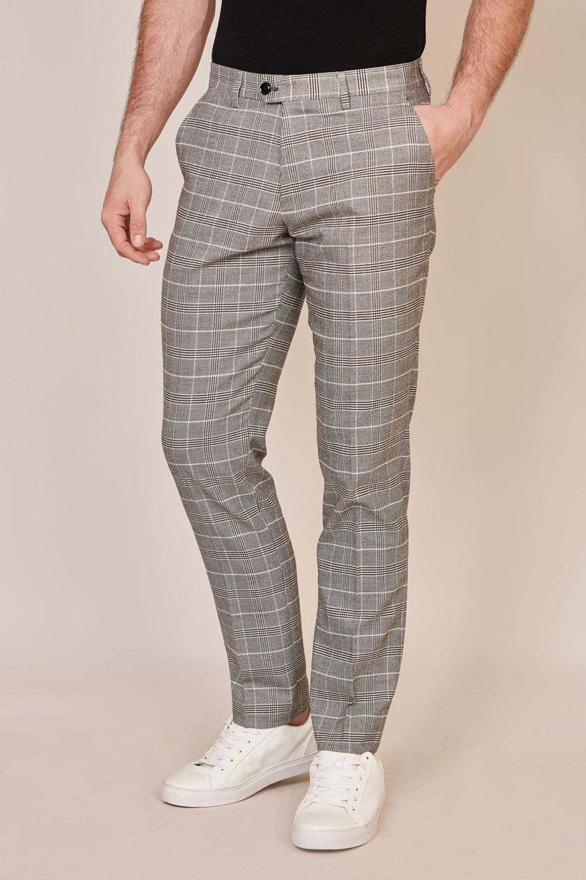 Grey Ross Monochrome Check Three Piece Suit