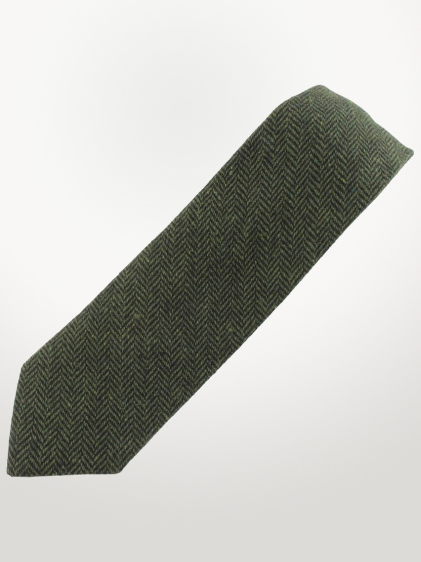 Green Tweed Herringbone Tie