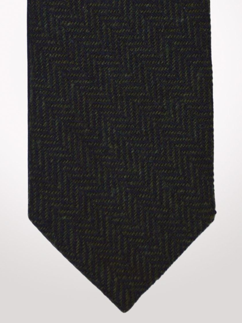 Green Tweed Herringbone Tie