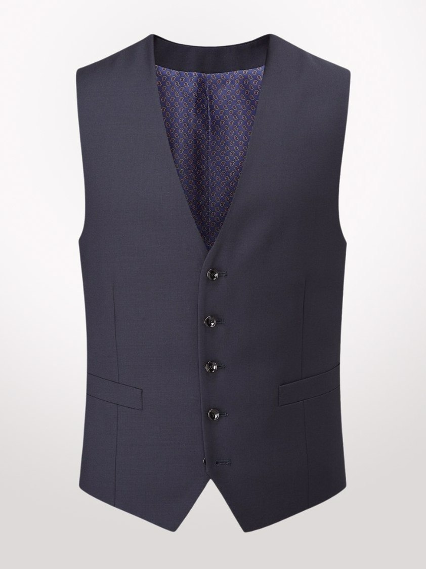 Navy Farnham Single Breasted Waistcoat